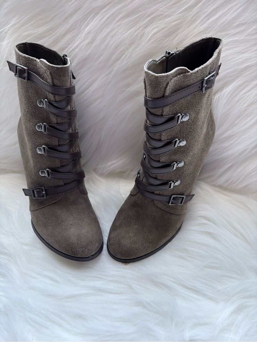 BCBGeneration, Kadeer Wedge is a stylish ankle bootie. Size 6 1/2, NWT, $55.